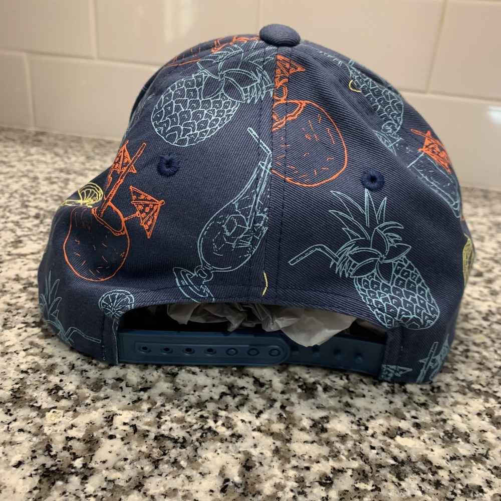 Travis‎ Mathew Hat Cap Snap Back Mens Navy Tropical Cocktail Golf Print Cotton - Picture 4 of 7
